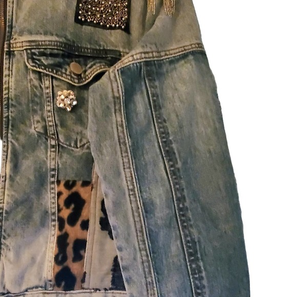 Desigual Women's Patchwork Denim Trucker Jacket Size S - Picture 4 of 13